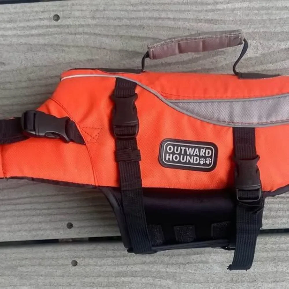 Outward Hound Dog Life Jacket Vest Adjustable Orange Small Pet Life Preserver